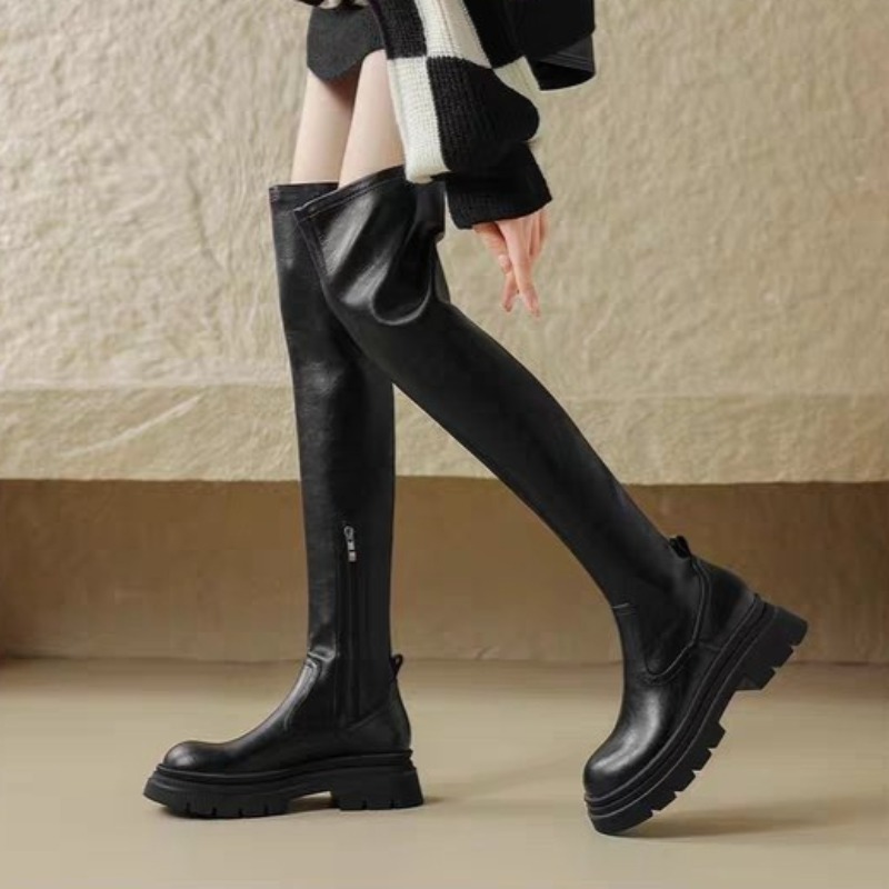 Streetwear Zipper - Women Over The Knee Boots Platform