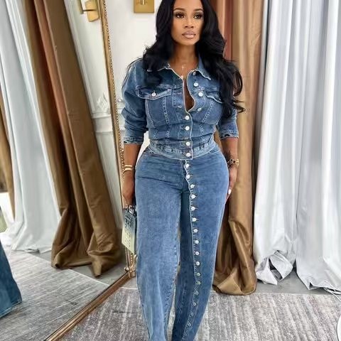 Jeans Suit Women Denim 2 Piece - đánh giá và giá Streetwear Brand Pants