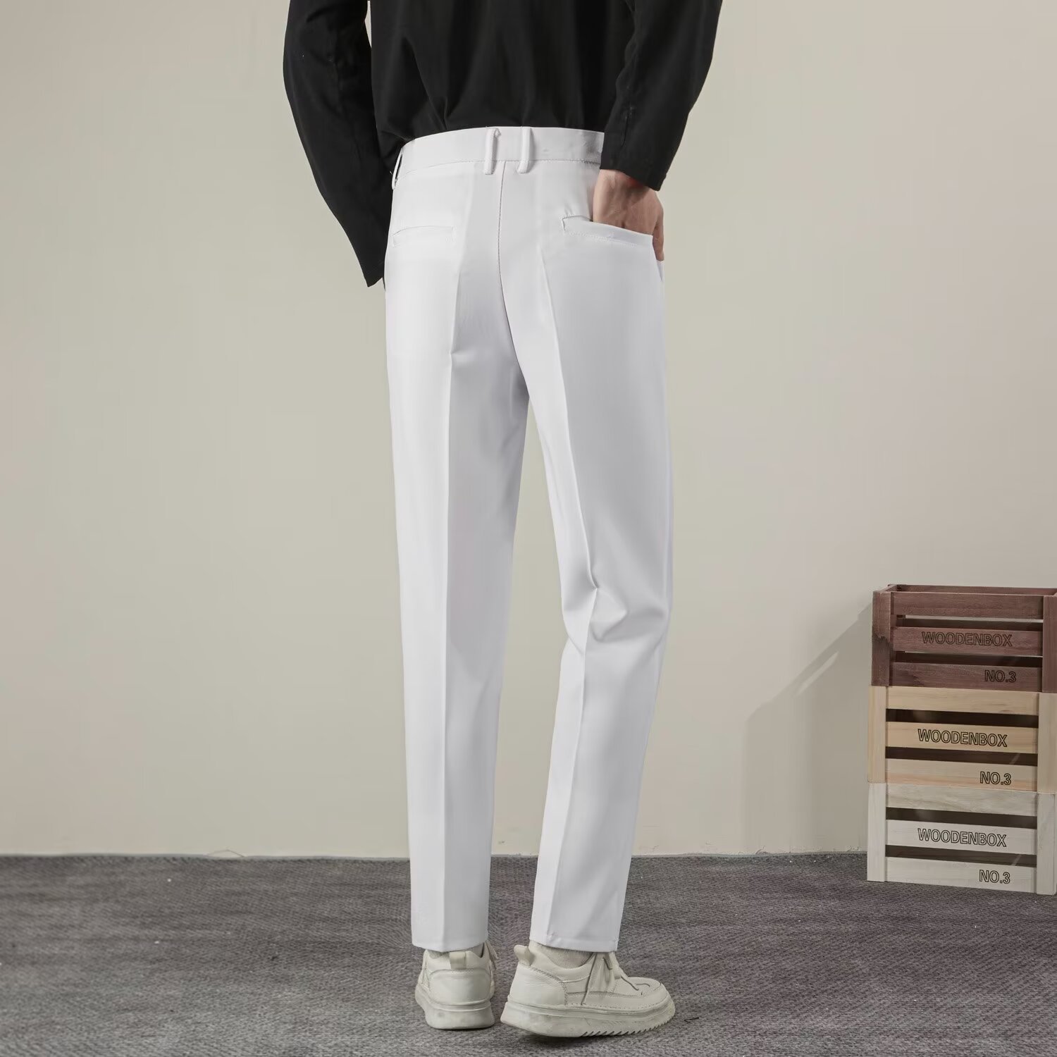 Summer Men's Solid Color Strai - đánh giá và giá Streetwear Brand Pants