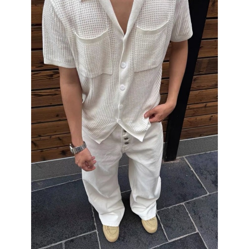 Men's White Wide Leg Jeans Hig - đánh giá và giá Streetwear Brand Pants