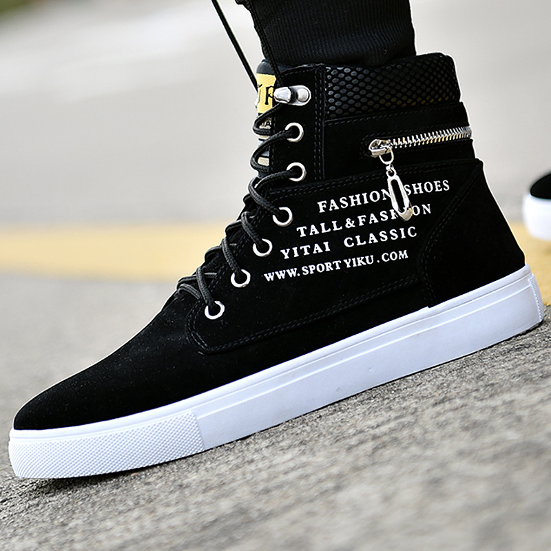 Men's Black High-Top Sneakers  - đánh giá và giá Streetwear Zipper