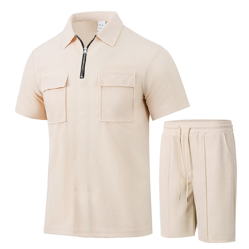 Summer Men Sports Polo Suit Sh - đánh giá và giá Streetwear Zipper