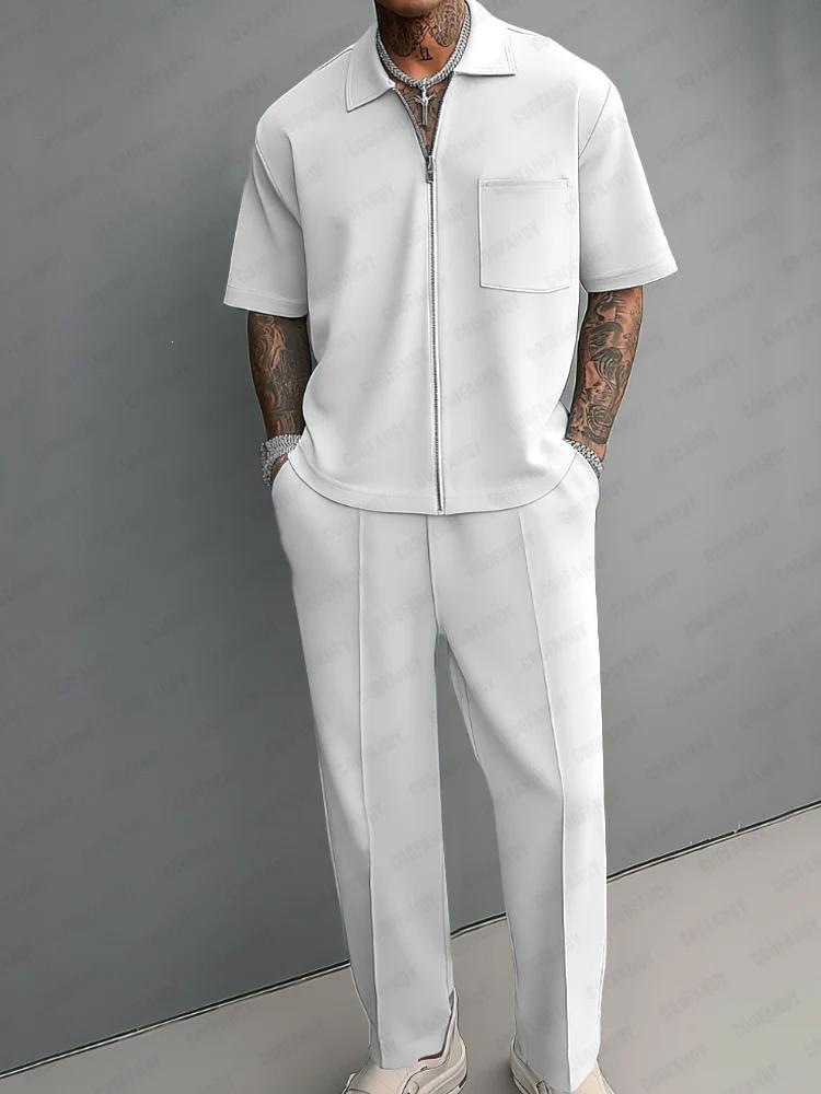 Men 2 Piece Outfits Half Zip P - đánh giá và giá Streetwear Zipper